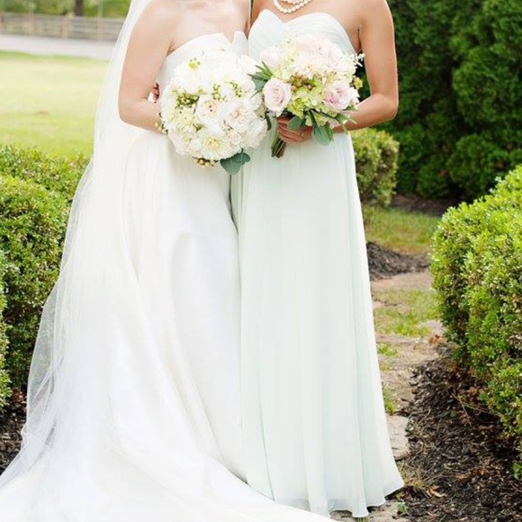 Alfred Angelo Mint Green Maxi Bridesmaid Women's Dress - Picture 15 of 15